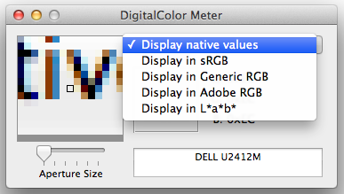 DigitalColor Meter Web Development Settings